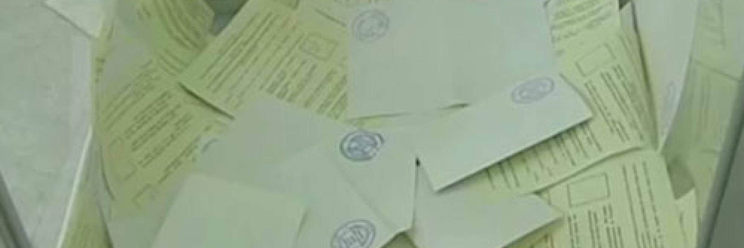 An image of a pile of ballot papers