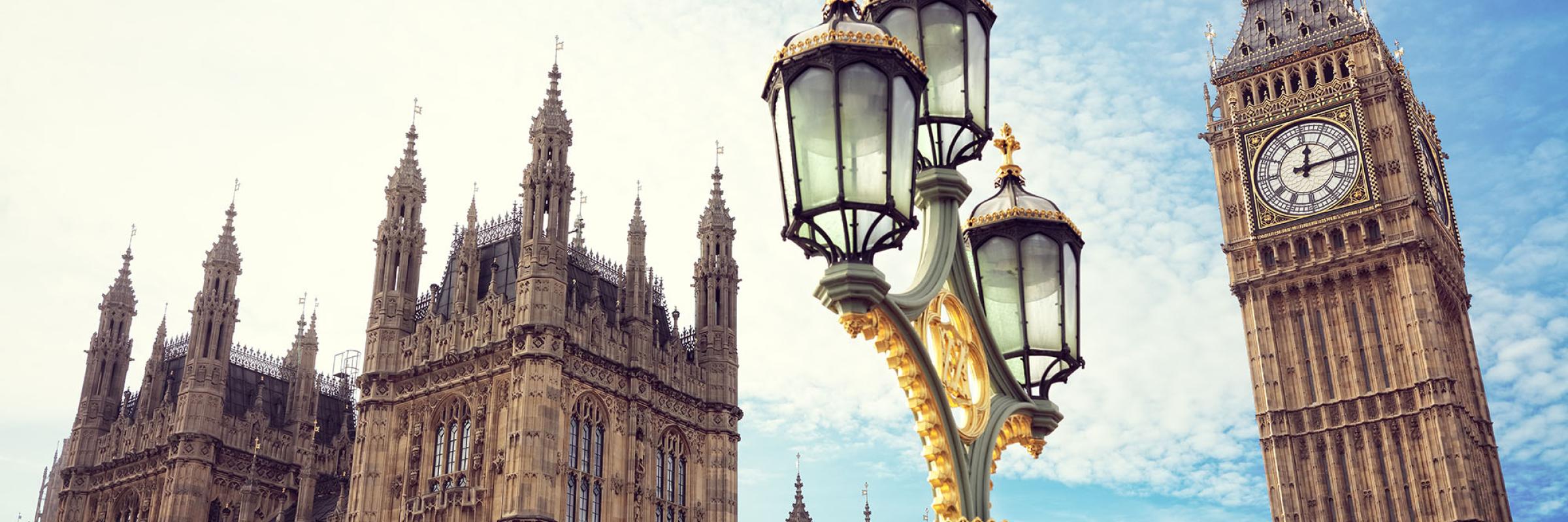 Big Ben and the houses of parliament in London